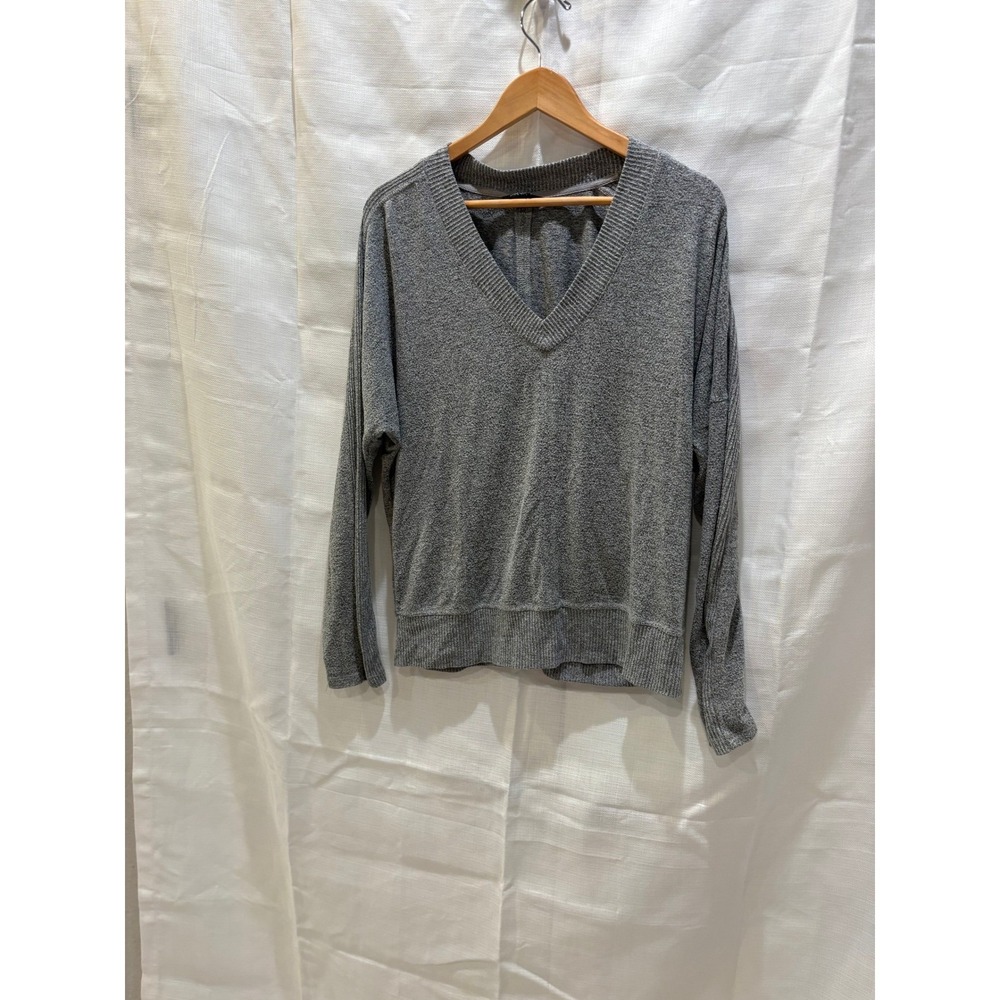 Buffalo David‎ Bitton Heather Grey V Neck Long Sleeve Casual Pullover Sweater L
